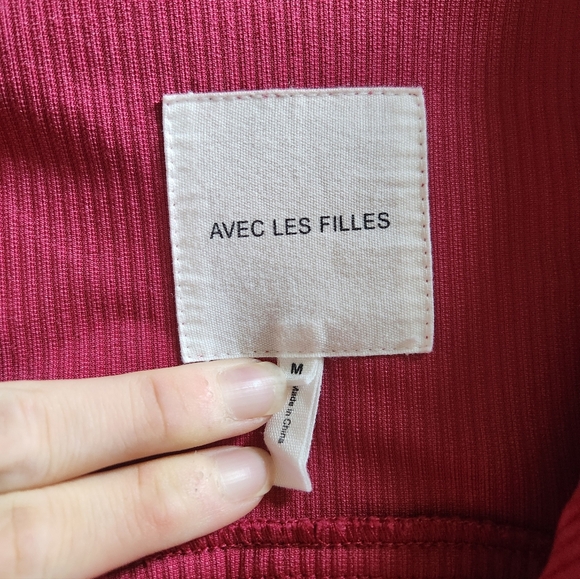 Avec Les Filles Red Corduroy Button-Up Utility Shacket - Picture 5 of 7